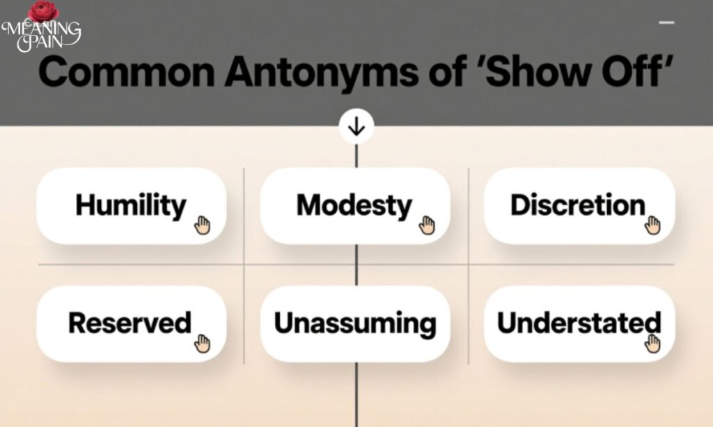 Common Antonyms of “Show Off”