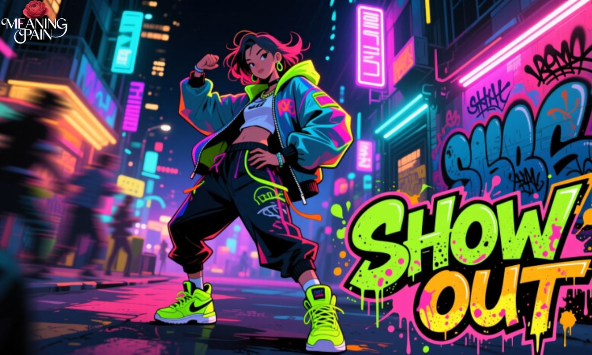 Meaning of the word "show out" in English