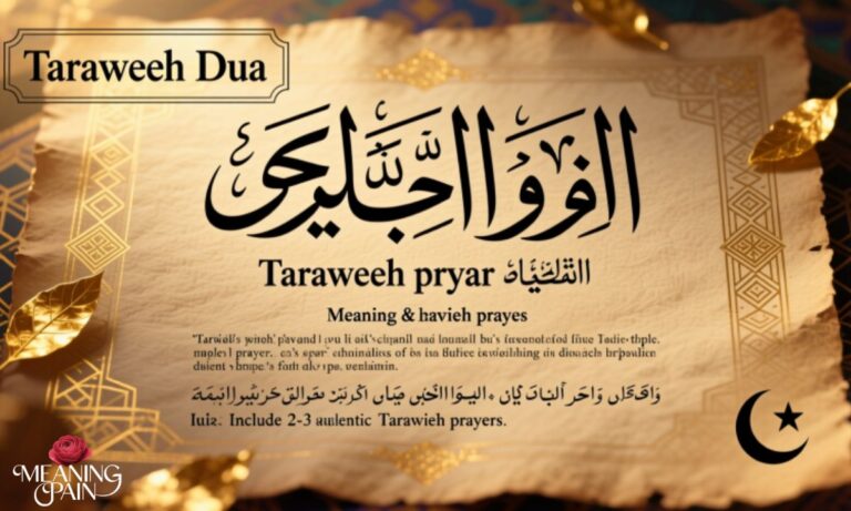Taraweeh Dua in Arabic, English, Meaning & Examples with Pronunciation
