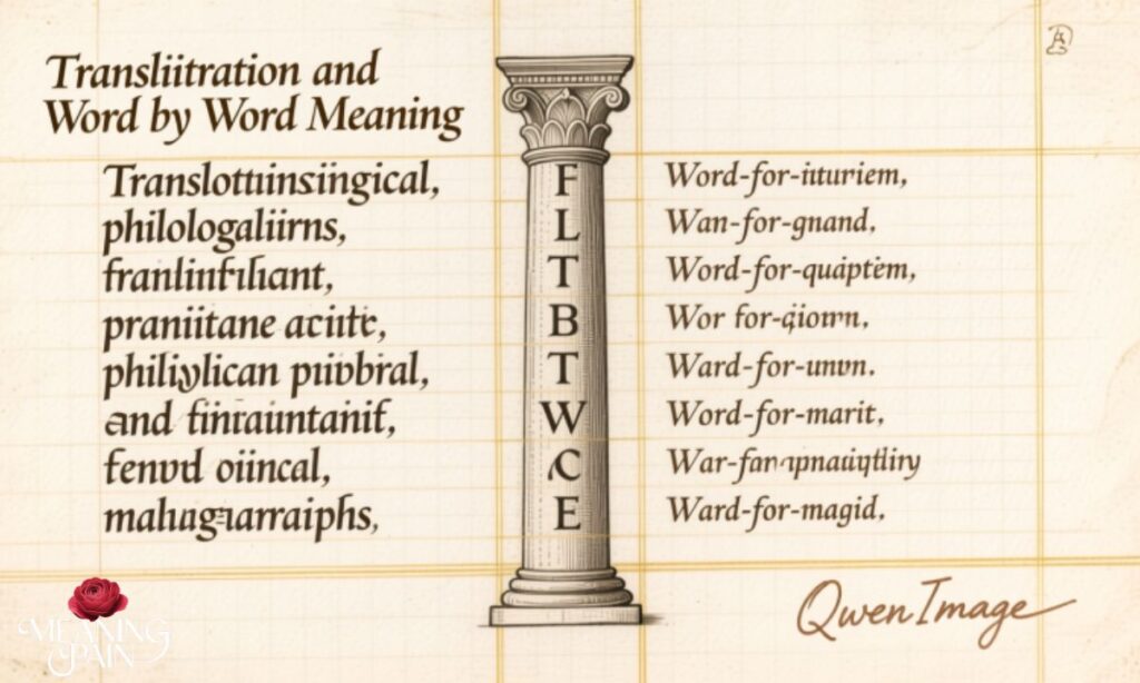Transliteration and Word by Word Meaning