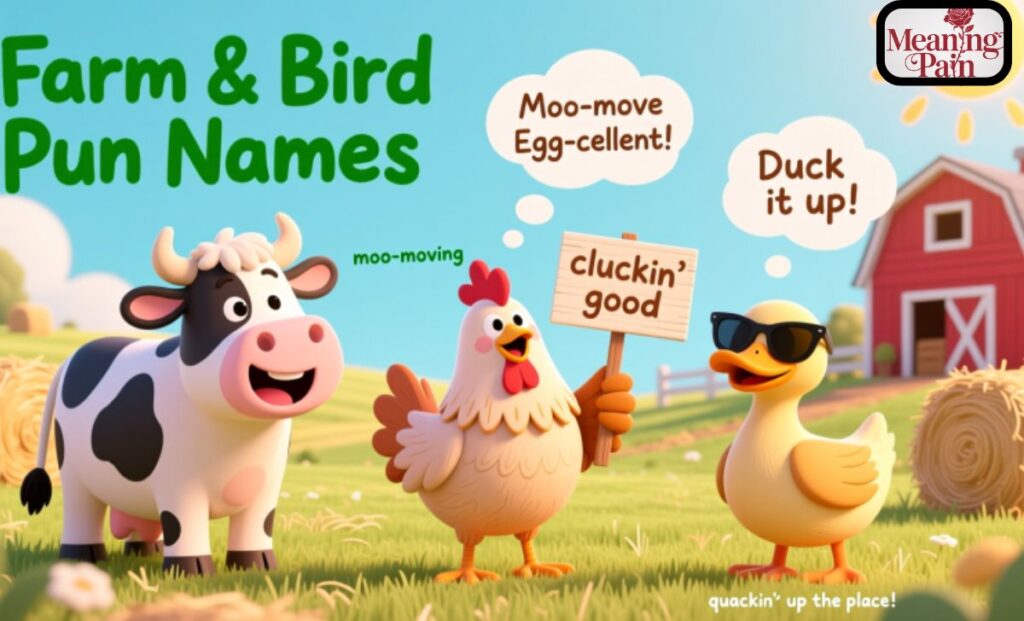Farm & Bird Pun Names (Cows, Chickens, Ducks)